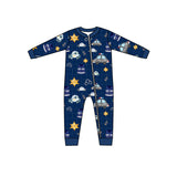 MOQ 5 PCS back the blue baby boy zipper romper