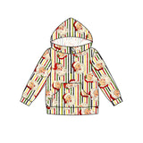 MOQ 5 stripe santa pocket kids zipper Christmas pullover