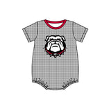 MOQ 3 pcs plaid short sleeves G boys team romper