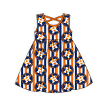 MOQ 3 pcs Sleeveless stripe H girls team dress