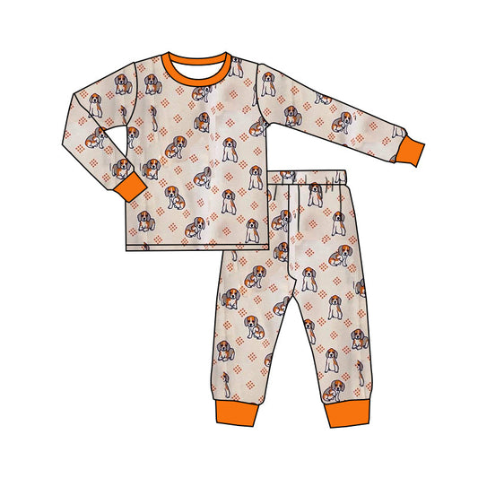 MOQ 3 long sleeves dog T baby boys team pajamas