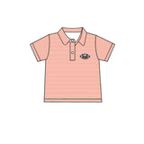 MOQ 3 pcs football yellow stripe toddler boys team shirt