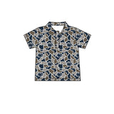 MOQ 5 pcs short sleeves navy camo kids boys team polo shirt