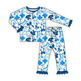 MOQ 3 Long sleeves L A bow kids girls team pajamas