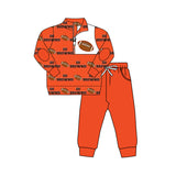 MOQ 3 pcs orange go football pullover pants boys team outfits
