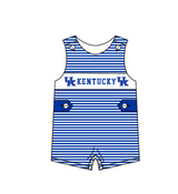 MOQ 5 pcs Blue stripe sleeveless U K baby boys team romper