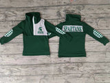 MOQ 3 green plaid boy team pullover