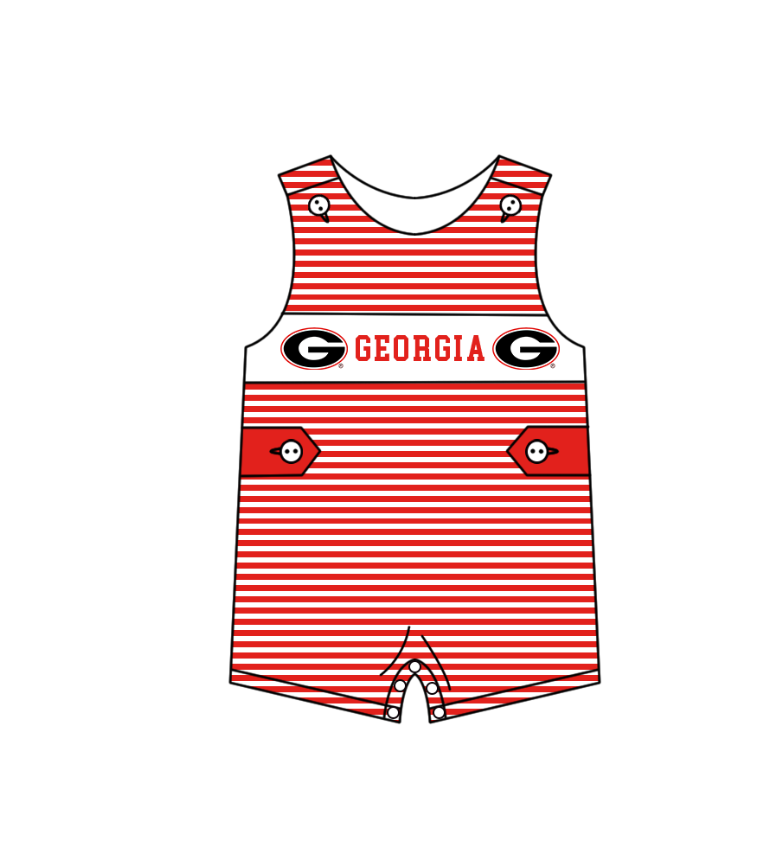 MOQ 5 pcs red stripe sleeveless G baby boys team romper