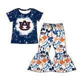 MOQ 3 pcs Bleached A U top bow pants kids girls team clothes
