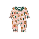 MOQ 5 PCS Candy house Christmas tree baby girls romper