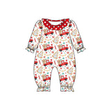 MOQ 5 PCS Candy truck baby girls Christmas romper