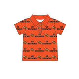 MOQ 3 pcs short sleeves orange go football kids boys polo team shirt