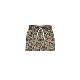 MOQ 5 pcs green camo pockets kids boys team shorts