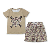 Short sleeves camo golf top shorts toddler boys outfits