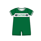 MOQ 5 pcs green short sleeves GATORS baby boys team romper