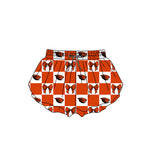 MOQ 5 pcs orange Plaid bow kids girls team active summer shorts