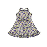 MOQ 5 pcs straps purple camo girls team athletic dress
