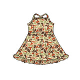 MOQ 5 pcs straps bull skull camo girls team athletic dress
