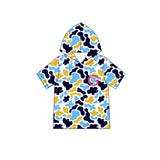 MOQ 5 pcs gold blue camo short sleeves boys team hoodie
