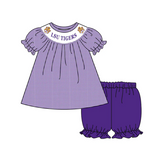 Deadline May 18 purple plaid tiger tunic shorts girls team clothes