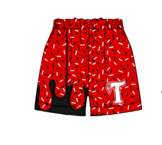 Deadline July 4 red ice cream sprinkle kids girls summer shorts