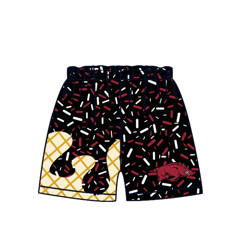 MOQ 3 pcs hogs black ice cream sprinkle boys team shorts