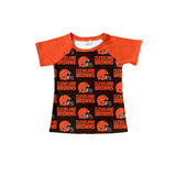 MOQ 3 pcs short sleeves orange black boys team shirt