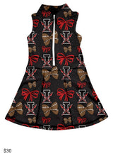 MOQ 5 pcs sleeveless I football bow girls team athletic dress