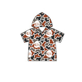MOQ 5 pcs wolf camo short sleeves boys team hoodie
