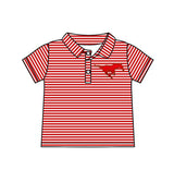 Deadline July 15 2025 horse red stripe short sleeves kids boys polo team shirt