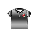 Deadline July 15 2025 black stripe horse short sleeves kids boys polo team shirt