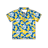 MOQ 5 pcs short sleeves owl camo kids boys team polo shirt