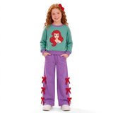 MOQ 5 Long sleeves princess top bow pants girls outfits