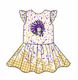 Deadline Aug 8 2025 flutter sleeves purple yellow ice cream girls summer dress