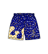 MOQ 3 pcs white blue ice cream sprinkle boys team shorts