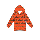 MOQ 3 pcs Orange football long sleeves kids team zipper pullover