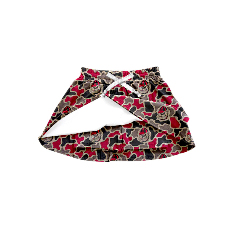 MOQ 5 pcs dog camo kids girls team active skirt