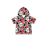 MOQ 5 pcs red G R camo short sleeves boys team hoodie