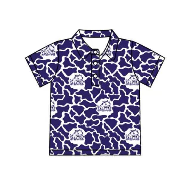 MOQ 5 pcs short sleeves frog camo kids boys team polo shirt