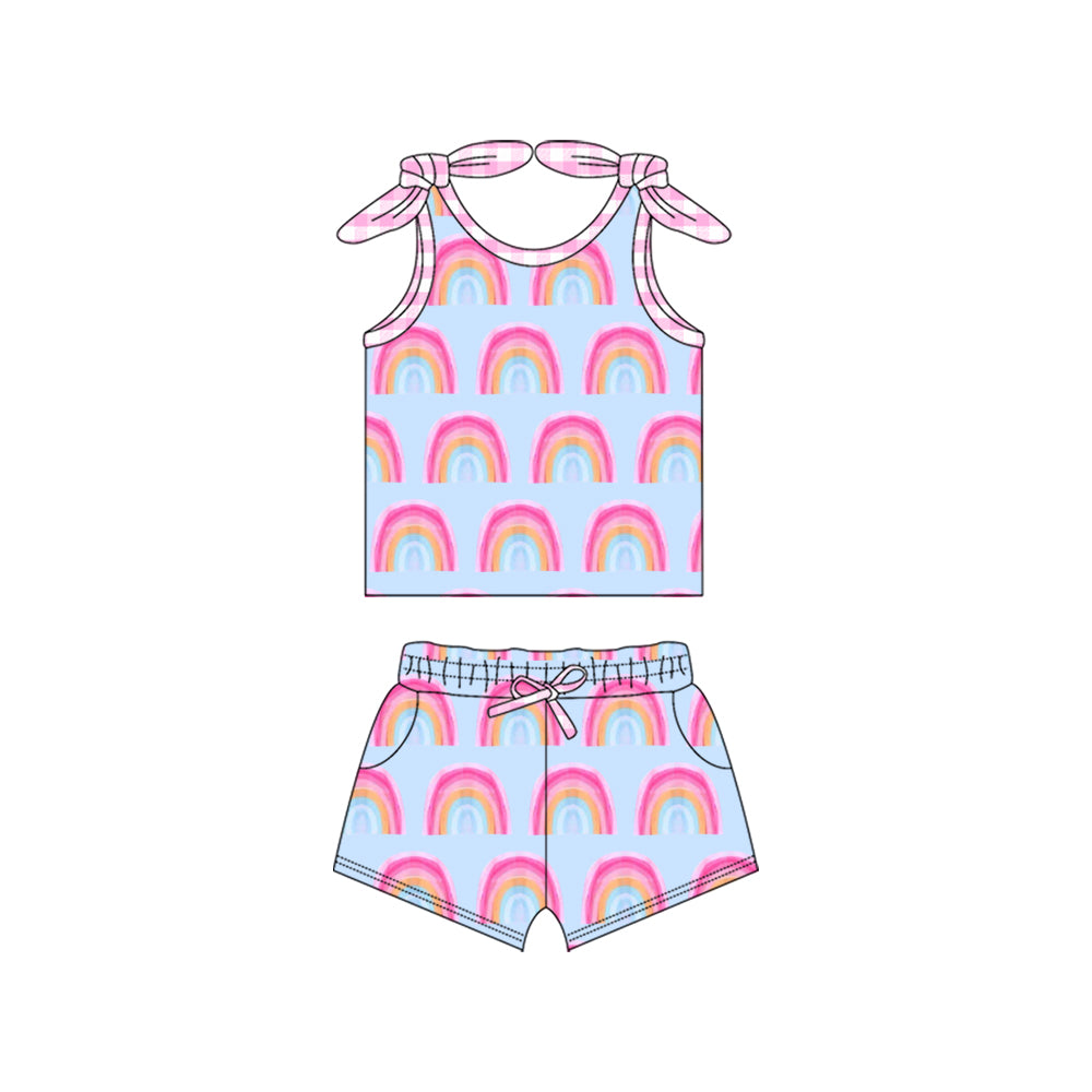 Deadline June 12 sleeveless rainbow top shorts girls clothes