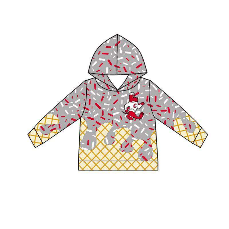 Deadline July 29 2025 long sleeves grey ice cream sprinkle kids team hoodie