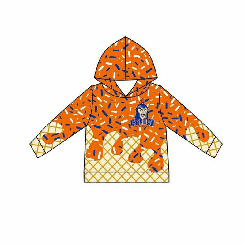Deadline July 29 2025 long sleeves orange ice cream sprinkle kids team hoodie