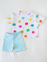Deadline June 12 white floral short sleeves top shorts girls clothes