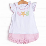 Deadline June 12 starfish conch top ruffle shorts girls clothes