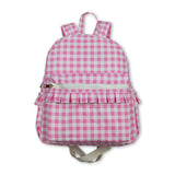 Pink plaid kids girls back to school backpack