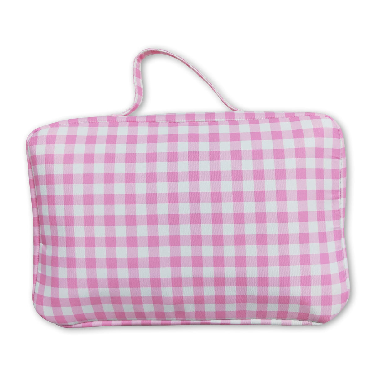 Pink plaid ruffle kids girls lunch box bag