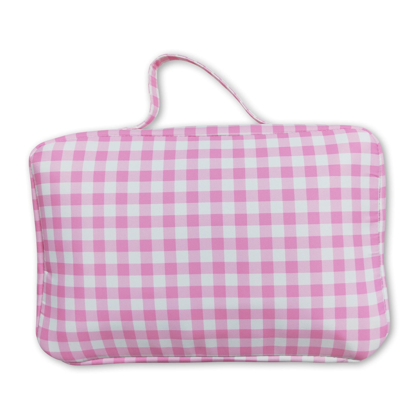 Pink plaid ruffle kids girls lunch box bag