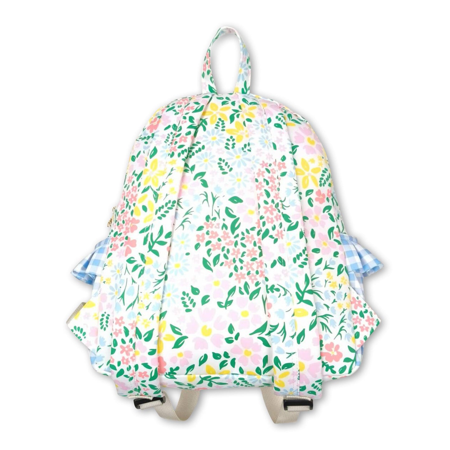 Floral plaid ruffle cute little girls backpack