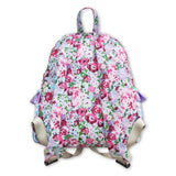 Lavender floral ruffle cute little girls backpack