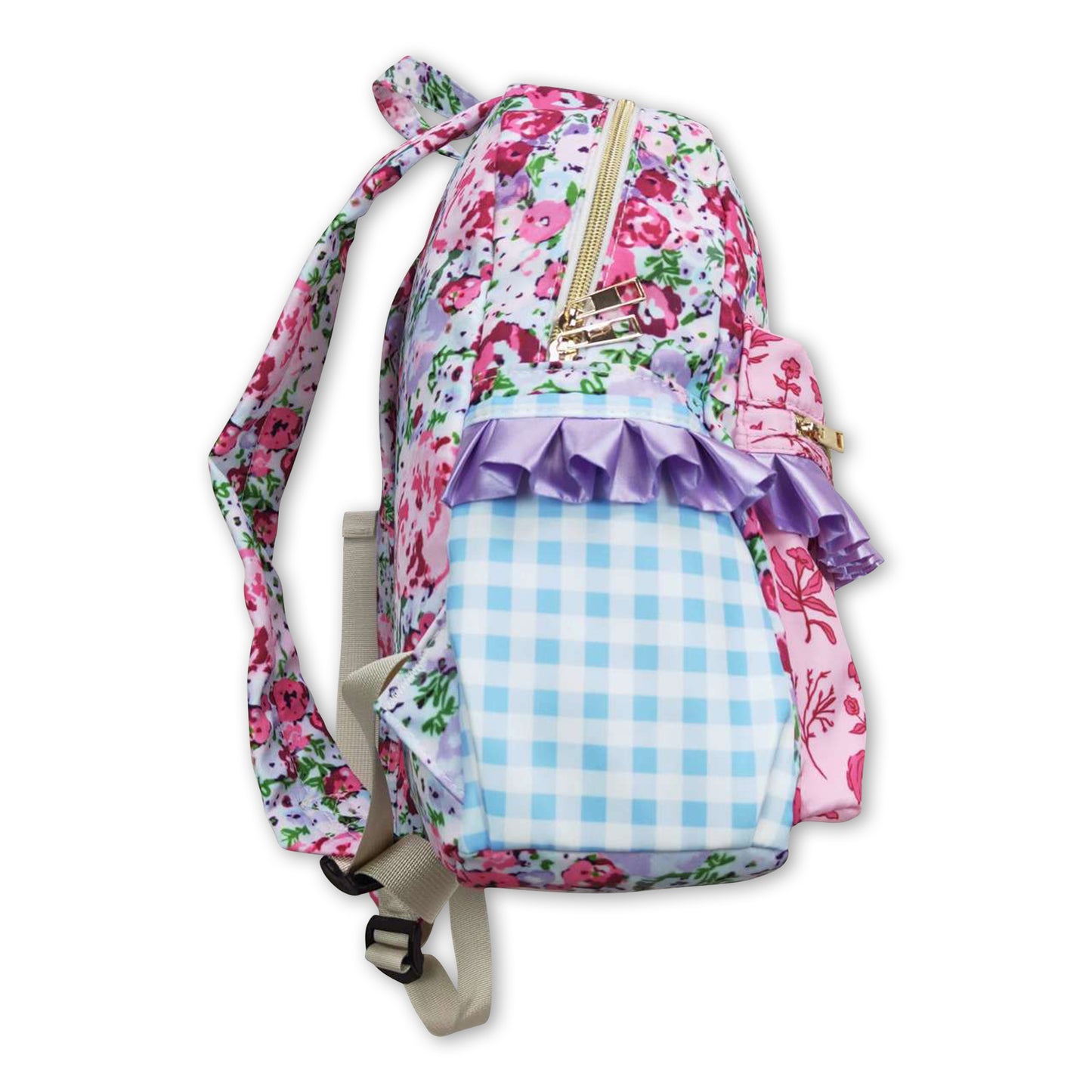 Lavender floral ruffle cute little girls backpack – Yawoo Garments